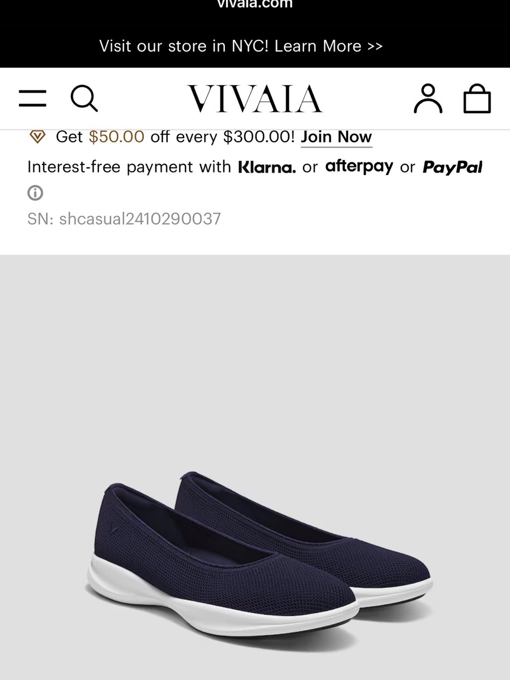 Women's Navy Knit Slip-On Flats